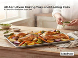 Kitchee 40.5x30.5cm Oven Baking Tray Cooling Rack 4 Piece Stainless Steel V238-SUPDZ-42208860667984