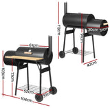 Grillz BBQ Grill 2-In-1 Offset Charcoal Smoker BBQ-SMOKER-OFFSET