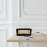 Black Wooden Crate with Bamboo Weave Vintage Style Storage Box for Desk and Shelf V1366-AZ2-W-18816