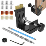 47Pcs Pocket Hole Jig Kit Metal Pocket Screw Jig Drill Guide Sturdy 15 Angled Holes Drilling V1369-AZ3-W-12532