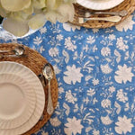 Rectangle Tablecloth Table Cover Flower Pattern Dining Table Cloth - Blue Bellflower V563-0079