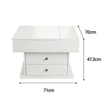 Artiss Lift Top Coffee Table Centre Table with Rotating Top Hidden Storage White FUR-AC-COF-01-WH