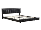 Levede Floating Bed Frame Double with Headboard LED Lights Mattress Base BF1060-D-BK