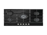 Devanti 90cm Gas Cooktop 5 Burner LPG NG Tempered Glass Hob Black CT-GAS-5B-L-BK