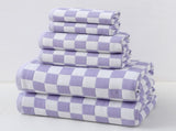 Purple Ultra-Soft 100% Cotton Gauze 6-Piece Towel Set Absorbent & Quick-Dry Bath Towel V888-ELOSUNG33702