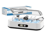 X82 White Ultrasonic Jewelry & Eyeglass Deep Cleaner with Cloth - LCD Digital Display & 5-Level V888-ELOSUNG45417