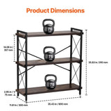 VEVOR Metal Bookshelf Rustic Bookshelf 3-Tier for Living room Bedroom & Office V952-JSSJZFXJSM3CACNDMV0