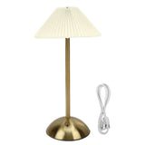 Pleated Table Lamp Touch Control 3 Colors Stepless Dimming USB Rechargeable Retro Cordless LED V1294-YM0901-3119250068111