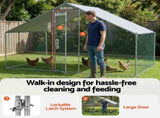 i.Pet Chicken Coop Rabbit Hutch Outdoor Run Walk in Hen Cage Ferret House 3x2x2m PET-CHICK-CAGE-B-2X3