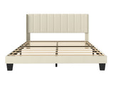 Levede Metal Wooden Bed Frame Double Panel Plush Upholstered Mattress Platform BF1072-D-BG-AU