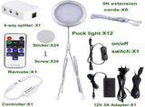 Linkable Under Cabinet LED Lighting 12V Dimmable Puck Lights with Wireless RF Remote Control, V1171-CC-BQNBND012
