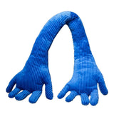 Blue Hand Shape Plush Pillows Long Strip Palm Cushion for Home Travel and Camping Sofa Pillows V1294-YM0714-10331586