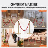 Stanchion Post with Velvet Rope, 4-Pack Crowd Control Stanchion with 3PCS 5FT Red Velvet Ropes, V952-QTGLZJSBXGKT8MRTBV0