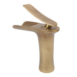 Bathroom Sink Faucet Antique Single Span Brass Waterfall Under Counter Basin Mixer Tap for Cold and V1294-YM0626-3112220096011
