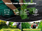 Instahut 2x50m Weed Mat 110GSM Weed Control Mat Plant WD-B-2X50-110G-BK