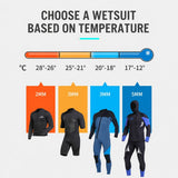 3MM Men's Full Wetsuit 4-Way Stretch, UPF 50, Thermal & Scratch Resistant for Diving & Surfing V1107-153-48063-PUR-XXL