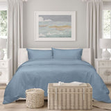 Algodon Romy Blue Cotton Jacquard Quilt Cover Set King V442-INT-QUILTCS-ROMYJACQUARD-BLUE-KI