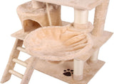 CARLA HOME 141cm Cat Tree Tower for Indoor Cats with Plush Perch, Ladder, Sisal Scratching Posts, LSB-36382
