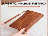 Women's RFID Blocking Zipper Wallet Leather Phone Bag with Wrist Strap, Compact Travel Purse for V1237-ZY-924-359
