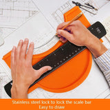 Metal Profile Contour Utensils Set With 10 Ruler Straight Edge Pencil And Screwdriver - Locking PRL-5059091060DBT