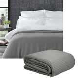 Living Home 350gsm 100% Cotton Breathable Waffle Blanket Queen 240 x 255 cm Charcoal V442-STT-BLANKET-25COTTONWAFFLE-CHARCOAL-QS