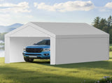 Carport Replacement Canopy, 6x 3.6 m Potable Garage Tent Top Tarp with Sidewalls, UV-Resistant & V952-CKPB12X20FTHX72QR001V0