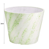 Green & White Imitation Marble Pot 25cm V637-DP9680025