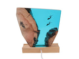 Diver Night Light Colorful LED Wooden Resin Ocean Bedside Lamp Desktop Art Ornament For Office V1294-YM0901-3119250009711