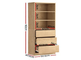 Artiss 3 Chest of Drawers Tallboy Cabinet Pine FURNI-L-CDR-3D3S-WD-AB