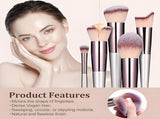 Champagne Gold Makeup Brush Set Professional, Cruelty-Free for Foundation, Blush & V1107-CHAMPAGNE GOLD MAKEUP BRUSH SET