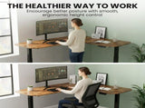 FORTIA Corner Standing Desk, 160x140cm, 72-118cm Sit to Stand Up Electric Height Adjustable, Walnut V219-ADKCORFOR1WLKA