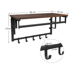 VASAGLE Coat Rack Wall-Mounted Rustic Brown and Black V227-9101101055470