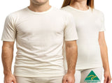 MERINO SKINS Crew Neck Short Sleeve T-Shirt Top 100% Wool Underwear Thermals in Natural - Large V563-MERINOS-CRWSS-NAT-L101