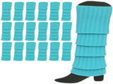 24x Womens Leg Warmers Disco Winter Knit Dance Party Crochet Legging Socks Costume - Sky Blue V563-BR-24LEGWARMS-SKYBL