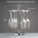2X Iron Countertop Wine Glass Holder with Scrollwork Design, Freestanding Tabletop Stemware Storage V1366-AZ2-W-15726
