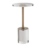 Clear Acrylic End Table, Acrylic Side Table with a Solid Base, 11.9 x 11.9 Round Tabletop, 21.4 V952-YKLBZYXTMSDGZLXAPV0