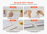 Wall Molding Kit, Wainscoting Panels, Lightweight Paintable Polystyrene, Easy to Install, Wide & V952-QMSTJBYXSB77R53XW001V0