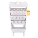 Rolling Book Cart 5 Tier PP Multi Functional Movable Storage Book Rack Utility Organizer Bookshelf V1294-YM0901-3117250131312