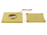 Brushed Gold Large 200mm Tile Insert Bathroom Floor Drain Grate 80mm Waste Outet V1233-SQTI01200D80BG