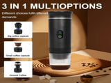 Grey 3-in-1 Portable Espresso Maker with Self-Heating and One-Touch Cold Hot Brew - Smart Digital V888-ELOSUNG45352