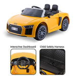 R8 Spyder Audi Licensed Kids Electric Ride On Car Yellow CAR-SPD-YE