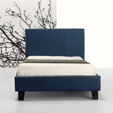 Single PU Leather Bed Frame Blue V63-761185