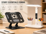 Black 360 Degree Rotating Tablet Stand and Foldable LED Desk Lamp Study Set Adjustable Reading Light V888-ELOSUNG54236