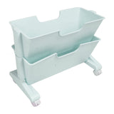 Double Layer Movable Deskside Bookshelf Removable Small Bookcase Dormitory Organize Trolley Shelf V1294-YM0706-3116230011413