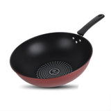 Frying Pan Flat Bottom Cooking Wok Cast Iron Kitchen Ware with Handle for Soup Stew 28cm / 11.02in V1294-YM0716-3118220133113