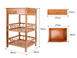 P&P Bamboo Bedside Table Nightstand Smooth Storage Side End Table with Drawers for Small Spaces V767-XJJ227-M-G2