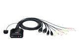 Aten 2 Port USB 4K 60Hz HDMI Cable KVM Switch with Remote Port Selector V1202-V2-KVA-CS22H