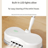 White Cordless Electric Spray Mop with LED Light Adjustable Handle Wireless Self-Propelled Floor V888-ELOSUNG53375