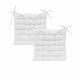 J Elliot Home Set of 2 Outdoor 100% Cotton Chair Pads 40 x 40 cm Solid White V442-IDC-CHAIRPAD-SETOF2COTTONSOLID-WHITE-SQ