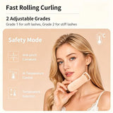 Heated Eyelash Curler, C-Shaped Rechargeable Lash Curler, 2 Temp Levels, Type-C Charging, Fast Heat V1107-108-84409-PUR
